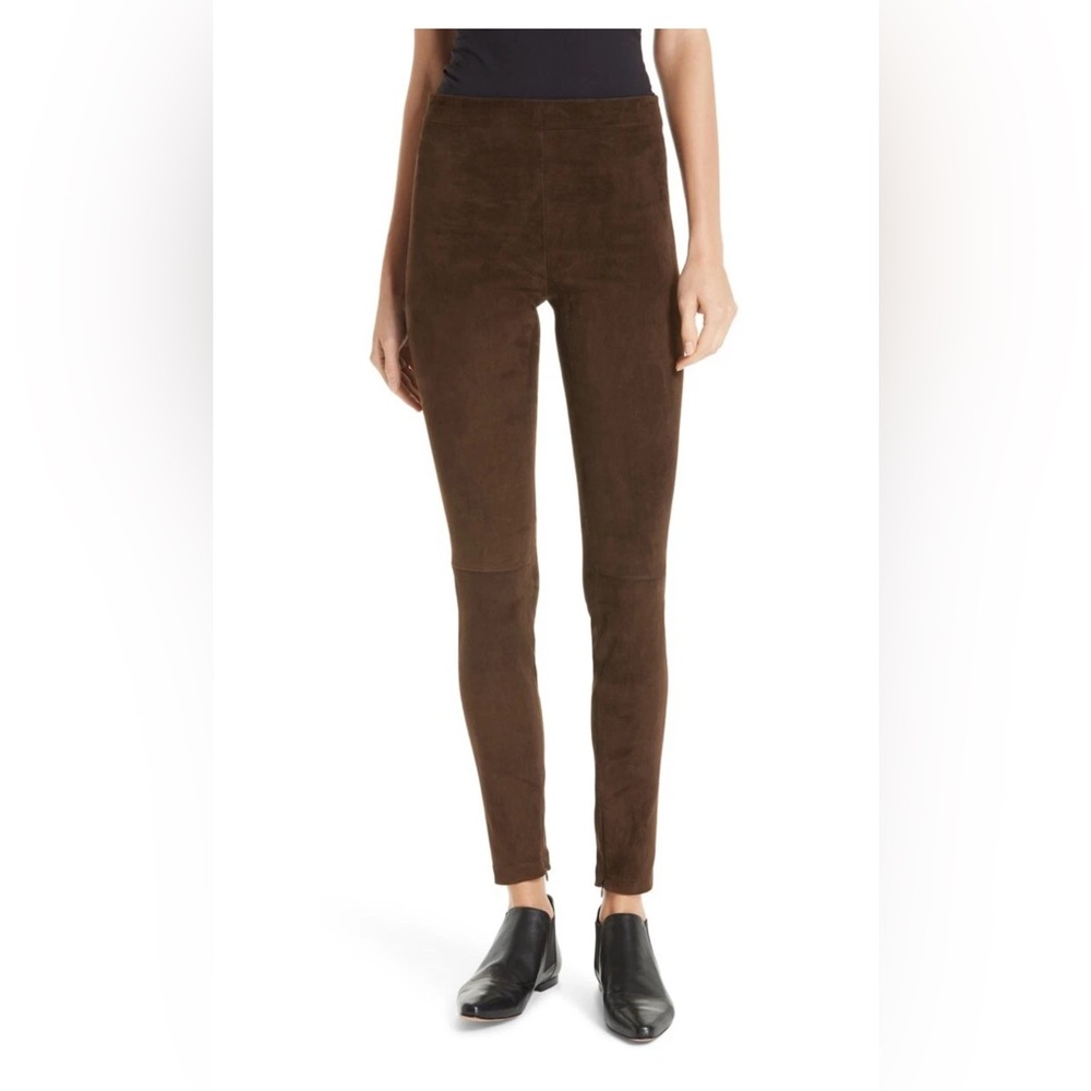 Vince Oak Garance Doré Zip Hem Goat Suede Leggings Pants $945 xs